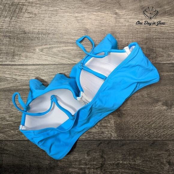 ODIJ Solid Ruffle Push Up Bikini Top Size XL - Picture 3 of 3